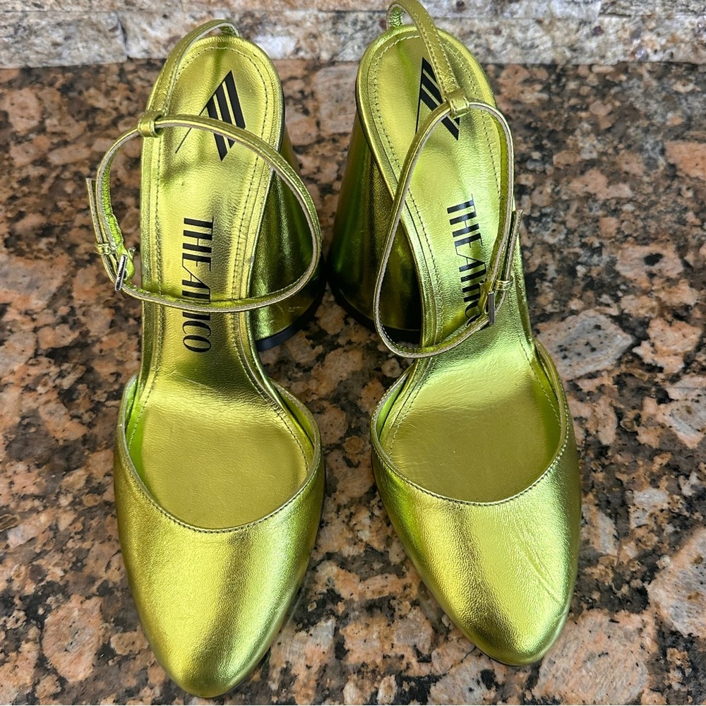 The Attico Luz metallic 120mm leather pumps Shoes Size 38 - Picture 4 of 9